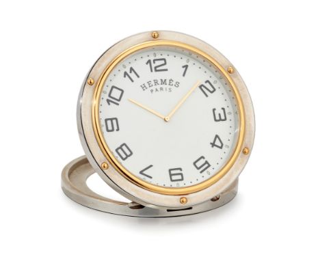 Hermes, Paris. A stainless steel quartz strut timepiece Case No. 2316620, Clipper, Circa 2000 Quartz movement, white printed 