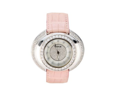 Kutchinsky. An 18ct white gold diamond set quartz wristwatch Excentric, Limited edition no. 023, Circa 2000 Quartz movement, 