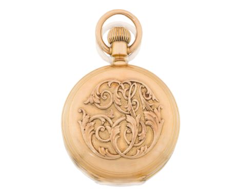 Swiss. A dual sided full hunter pocket watch with date and time indication Circa 1900 Swiss keyless wind lever movement with 