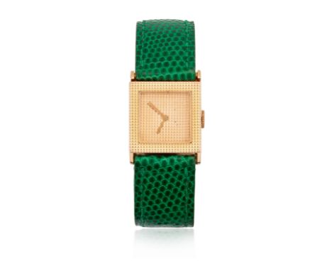 Boucheron. An 18ct gold manual wind square case wristwatch  Case No. 1203255, London import hallmark for 1962 Jewelled manual