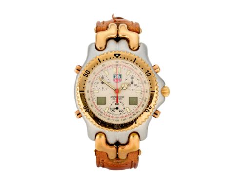 Tag Heuer. A bi-colour quartz chronograph wristwatch Professional, Reference CG1123-0, Case no. ER2886, Circa 1990 Quartz mov