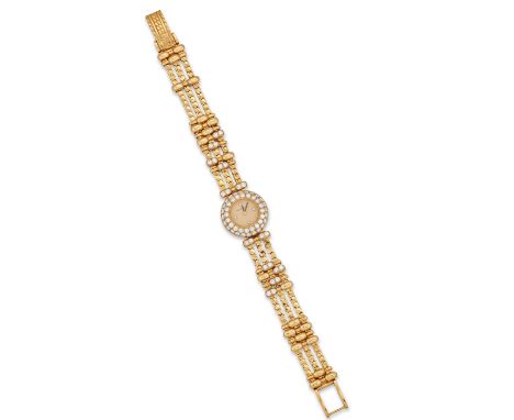 Audemars Piguet. An 18ct gold and diamond set quartz bracelet watch  Case Numbered C 37730, Movement number 266680, Circa 199