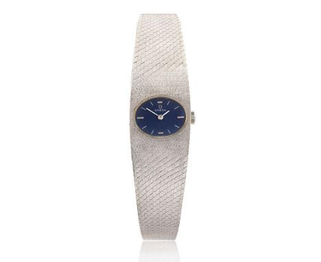 Omega. An 18ct white gold manual wind bracelet watch  Movement No. 28415929, Circa 1969 17-jewel Cal: 484 manual wind movemen