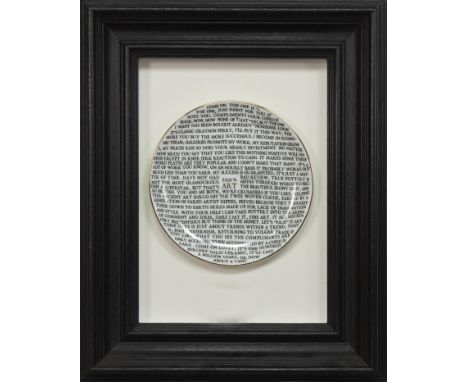 * GRAYSON PERRY RA (BRITISH b. 1960), 100% ART PLATE 2020 fine China plate, with artist's seal printed to base, produced for 
