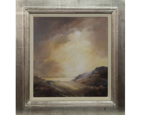* ETHEL WALKER (SCOTTISH b. 1941), COASTLINE, KILBERRY oil on board, signed, titled and dated 1999 label verso image size 44c