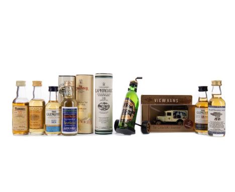 TWENTY SCOTCH WHISKY MINIATURESIncludes Glenlivet aged 18 years (43%), Bowmore Legend (40%), Laphroaig 10 years old (40%), Ed