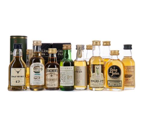 A COLLECTION OF APPROXIMATELY FIFTY SCOTCH WHISKY MINIATURESComprising of mainly single malts, including Bowmore 21 years old