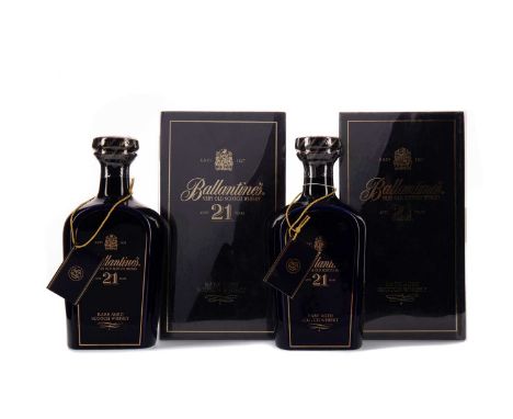 BALLANTINE'S AGED 21 YEARS DECANTER - 50CL (2)Blended Scotch Whisky50cl, 43% volume, in box.Two bottles.