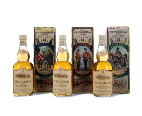 GLEN MORAY 12 YEARS OLD (3)Single Malt Scotch Whisky75cl, 43% volume, in Queen's Own Cameron Highlanders, The Argyll and Suth