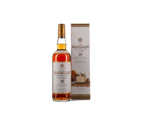 MACALLAN 10 YEARS OLDSingle Malt Scotch WhiskyMatured in sherry casks. 700ml, 40% volume, in carton.