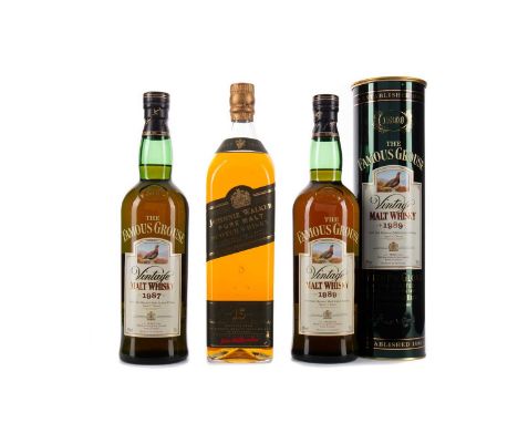 FAMOUS GROUSE 1987 MALT AGED 12 YEARSBlended Malt Scotch Whisky70cl, 40% volume.FAMOUS GROUSE 1989 MALT AGED 12 YEARS Blended