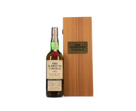 GLENLIVET 1969 VINTAGESingle Malt Scotch WhiskyBottled 1998. 70cl, 52.76% volume, in wooden box.