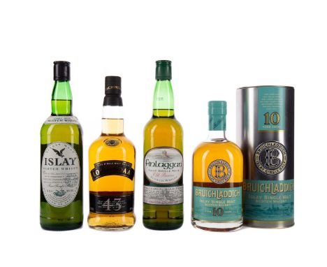  BRUICHLADDICH AGED 10 YEARSSingle Malt Scotch Whisky70cl, 46% volume, in tin.LOCHINDAAL 10 YEARS OLDSingle Malt Scotch Whisk