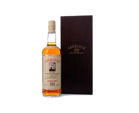ABERLOUR 1964 AGED 25 YEARSSingle Malt Scotch WhiskyBottled 1990, bottle no. 6498 of 10,000. 75cl, 43% volume, in wooden box.