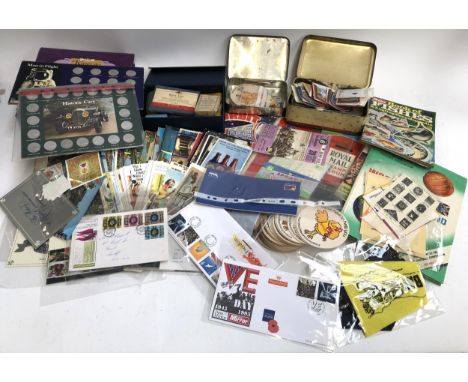 A mixed lot to include World Cup 1966 publication, Park Drive book of football, Post Office Buzby coasters, Sampson's souveni