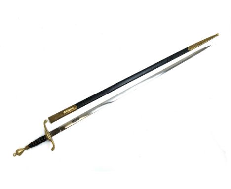 A Masonic ceremonial dress sword by Spencer &amp; Co. Great Queen Street, London, the blade 82cmL, wire bound lather grip, fa