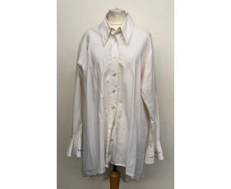 A white cotton shirt by Art Object, an edition of 150 created by Richard Prince for AmFAR, made by Item Ltd, Barney's New Yor