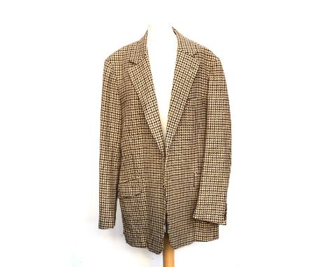 A-Man Hing Cheong Hong Kong light houndstooth single breasted jacket, approx 42" chest 
