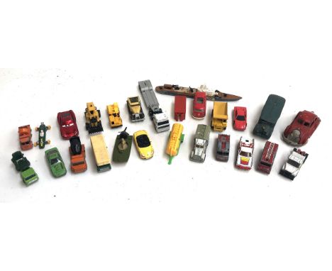 A quantity of die cast and other vehicles to include Matchbox Sea Kings K307 aircraft carrier, Corgi juniors cement mixer, We