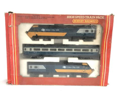 A Hornby OO gauge High Speed Train pack comprising power car, dummy car and Mk III coach, R332, boxed 