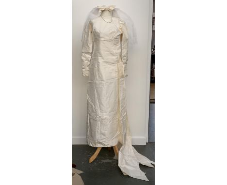 A vintage wedding dress with veil 