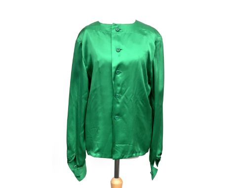 A vintage Givenchy Life green blouse with button cuffs 