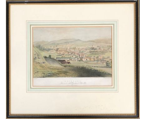 Local interest: after Greenwood, a 19th century colour print of Bridport, published by F. Tucker, 26x35cm 