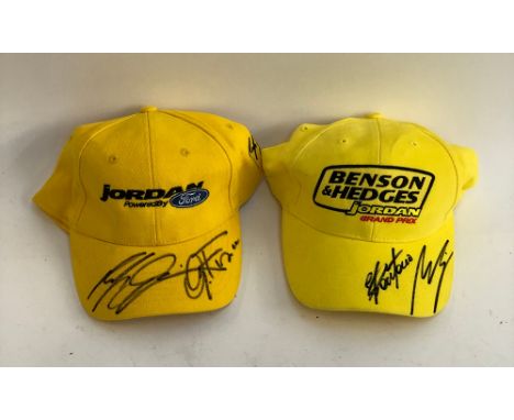 A Benson & Hedges Jordan Grand Prix cap signed by Giancarlo Fisichella and R Firman; together with a further Jordan Grand Pri
