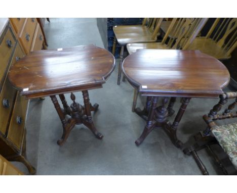 A pair of Victorian mahogany lamp tables