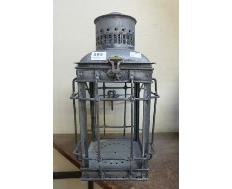 An old tinned hanging lantern 