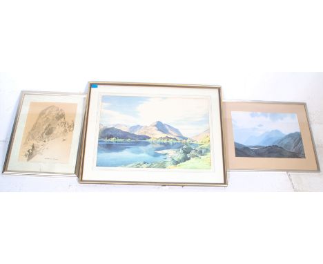 William Heaton Cooper - (1903-1995) A print of a pencil sketch in monochrome of a mountain ledge scene entitled Tophet Bastio