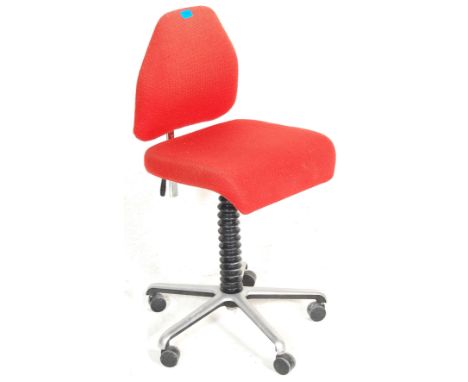 A retro&nbsp; mid century Herman Miller - Vitra type vintage rise and fall office stool / chair having an fully adjustable se