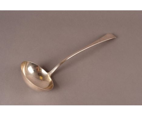 A George III soup ladle by William Eley & William Fearn, plain handle and bowl, approx. 6ozt., London 1803