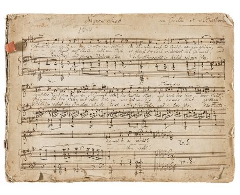 Beethoven (Ludwig van) &amp; others. Music manuscript, c.124 pp manuscript scores in unknown hand, lyrics in German, ?lacking