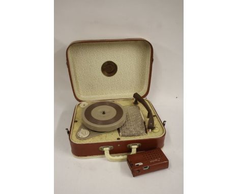 A Portayne portable suitcase record player together with a Imperial long &amp; medium wave transistor radio.