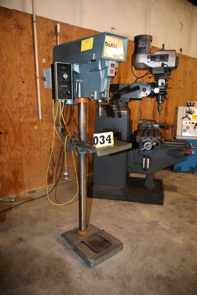 Doall Model 15 Vertical Drill Press 250-5000 Rpm Step Pulley Single 