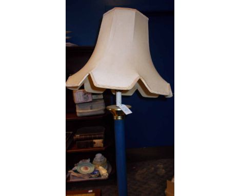 BLUE AND GOLD STANDARD LAMP
including shade, 135cm high excluding shade
Note: Fair condition