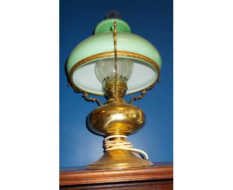 TABLE LAMP WITH PALE GREEN SHADE 