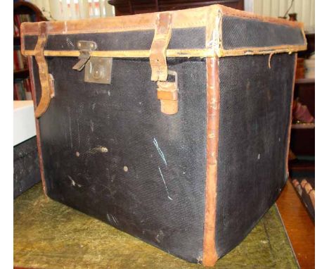 THOMAS RUSSELL LEATHER BOUND TRAVEL TRUNK