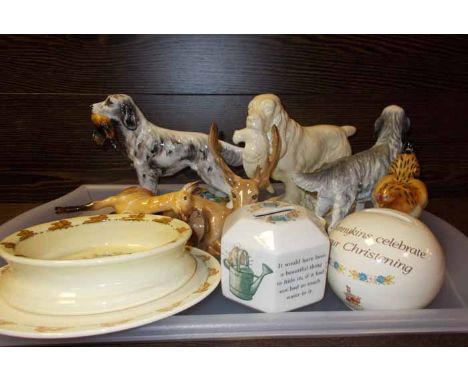 LOT OF ANIMAL FIGURES AND ROYAL DOULTON BUNNYKINS COLLECTABLES
including a Beswick foal and a Beswick stag; together with two