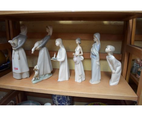 Six Lladro figures, largest 27cm high.&nbsp;&nbsp; 