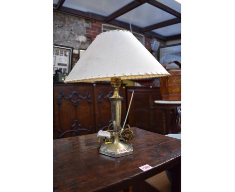 A vintage electroplated table lamp, height excluding fitting 27cm.&nbsp; 