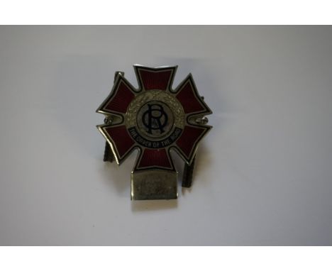 Automobilia:&nbsp;an enamel 'The Order of the Road' car radiator badge.&nbsp; 