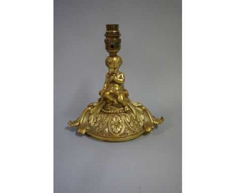 A gilt metal figural lamp,&nbsp;height excluding fitting 15cm.&nbsp; 
