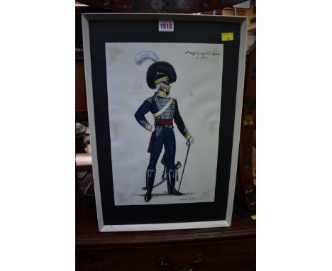 Mark Haddon,&nbsp;'11th Regt, Light Dragoons, c.1800'; 'Private, 9th Light Dragoons, c.1813', a pair, each signed and inscrib