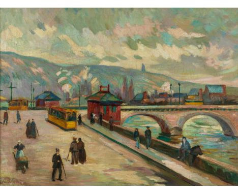 Armand Guillaumin, 1841 Paris – 1927 Orly LE PONT DE CORNEILLE À ROUEN, UM 1898 Öl auf Leinwand. 46 x 61 cm. In barockisieren