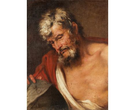 Giovanni Battista Langetti,1625 Genua – 1676 Venedig, zug.PORTRAIT EINES PHILOSOPHEN Öl auf Leinwand, auf Karton aufgezogen. 
