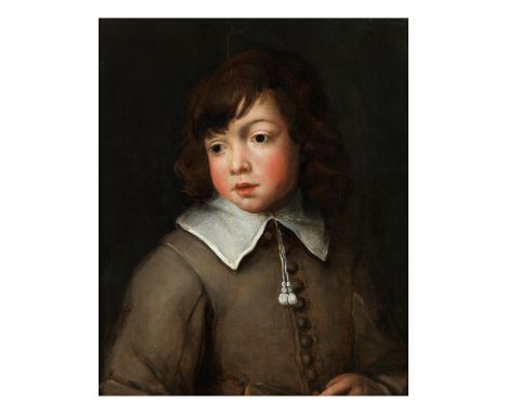 Jacob van Loo, 1614 Sluis – 1670 Paris, zug.       PORTRAIT EINES KNABEN Öl auf Holz. 46 x 38,8 cm. Parkettiert. Links unten 