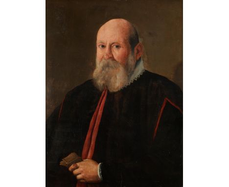 Santi di Tito, 1536 Sansepolcro/ Italien – 1603 Florenz, zug.    PORTRAIT EINES VORNEHMEN MANNES Öl auf Holz. Parkettiert. 77