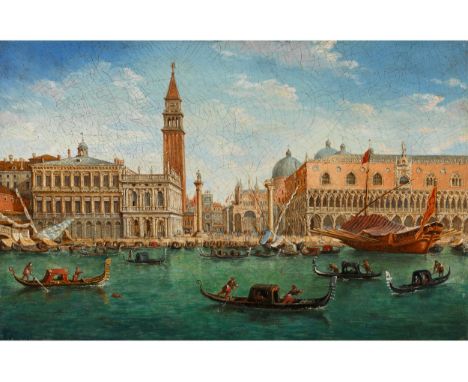 Hendrik Frans van Lint, 1684 Antwerpen – 1763 Rom ANSICHT VON VENEDIG MIT DEM MARKUSBECKEN UND DEM BUCINTORO Öl auf Leinwand.